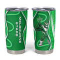 Melbourne Stars Tumbler Cup Aboriginal Dot Art Green White - Tribal Wave Pattern