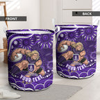 Personalized Fremantle Dockers Rugby Laundry Basket Aboriginal Dot Art - Dreamtime Football Mascot
