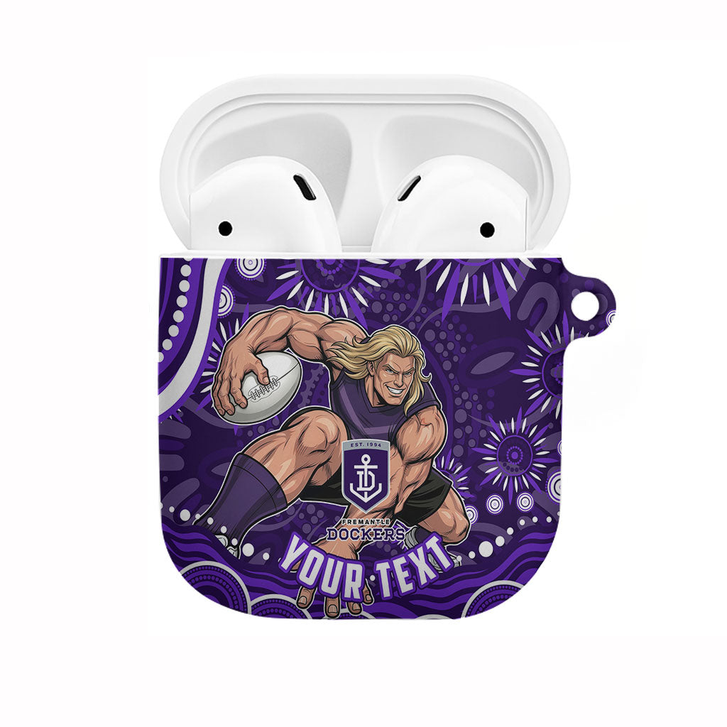 Personalized Fremantle Dockers Rugby AirPods Case Aboriginal Dot Art - Dreamtime Football Mascot