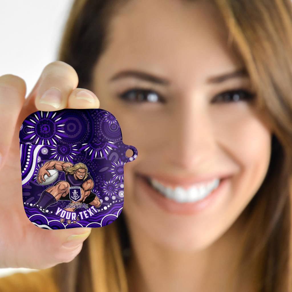 Personalized Fremantle Dockers Rugby AirPods Case Aboriginal Dot Art - Dreamtime Football Mascot