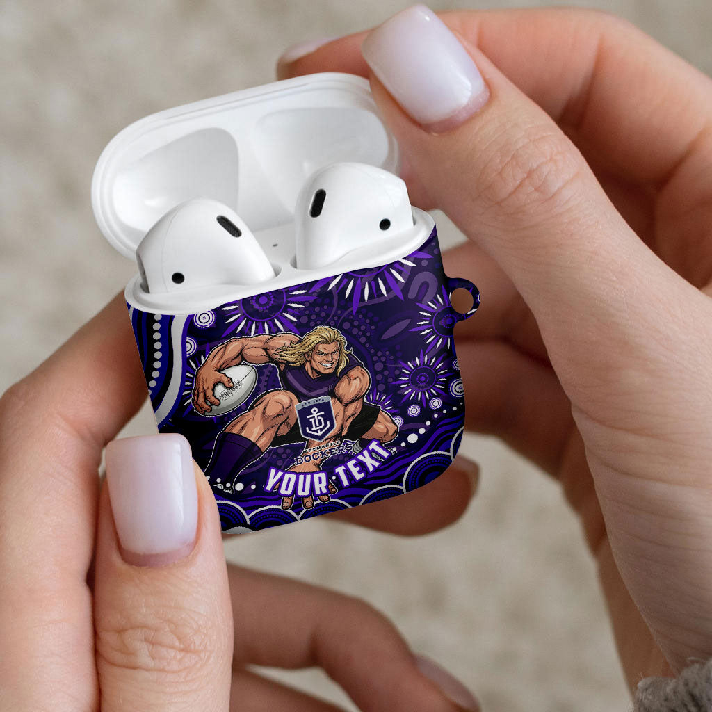 Personalized Fremantle Dockers Rugby AirPods Case Aboriginal Dot Art - Dreamtime Football Mascot