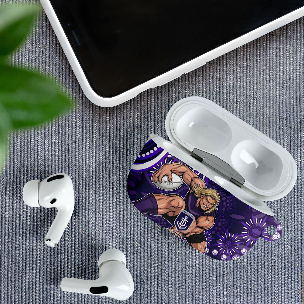 Personalized Fremantle Dockers Rugby AirPods Case Aboriginal Dot Art - Dreamtime Football Mascot