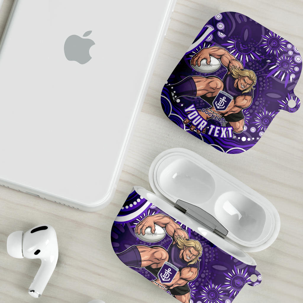 Personalized Fremantle Dockers Rugby AirPods Case Aboriginal Dot Art - Dreamtime Football Mascot