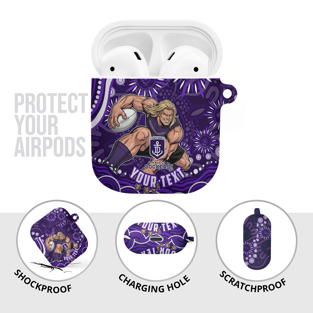 Personalized Fremantle Dockers Rugby AirPods Case Aboriginal Dot Art - Dreamtime Football Mascot