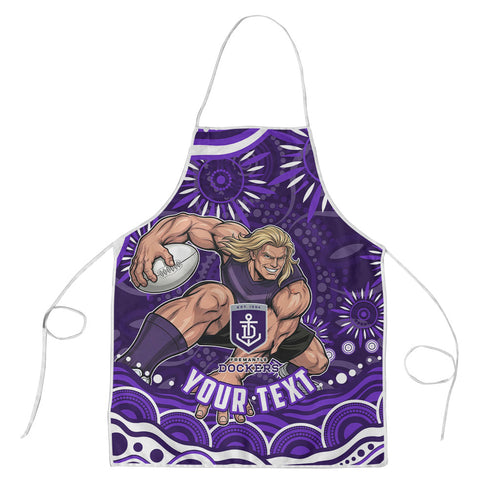Personalized Fremantle Dockers Rugby Apron Aboriginal Dot Art - Dreamtime Football Mascot