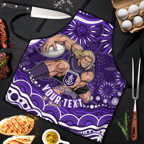 Personalized Fremantle Dockers Rugby Apron Aboriginal Dot Art - Dreamtime Football Mascot