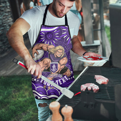 Personalized Fremantle Dockers Rugby Apron Aboriginal Dot Art - Dreamtime Football Mascot