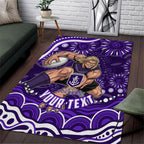 Personalized Fremantle Dockers Rugby Area Rug Aboriginal Dot Art - Dreamtime Football Mascot