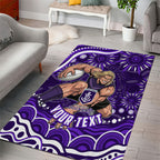 Personalized Fremantle Dockers Rugby Area Rug Aboriginal Dot Art - Dreamtime Football Mascot