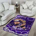 Personalized Fremantle Dockers Rugby Area Rug Aboriginal Dot Art - Dreamtime Football Mascot