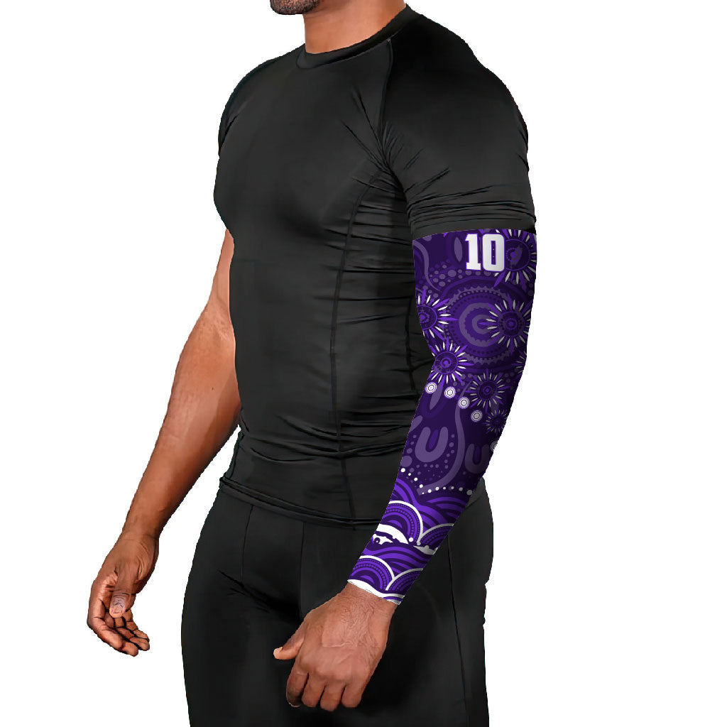 Personalized Fremantle Dockers Rugby Arm Sleeves Aboriginal Dot Art - Dreamtime Football Mascot