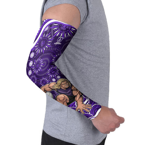 Personalized Fremantle Dockers Rugby Arm Sleeves Aboriginal Dot Art - Dreamtime Football Mascot