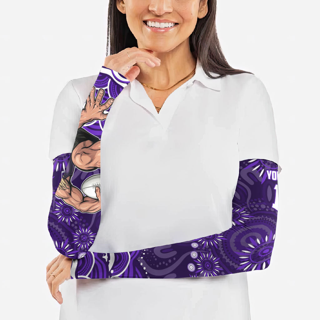 Personalized Fremantle Dockers Rugby Arm Sleeves Aboriginal Dot Art - Dreamtime Football Mascot