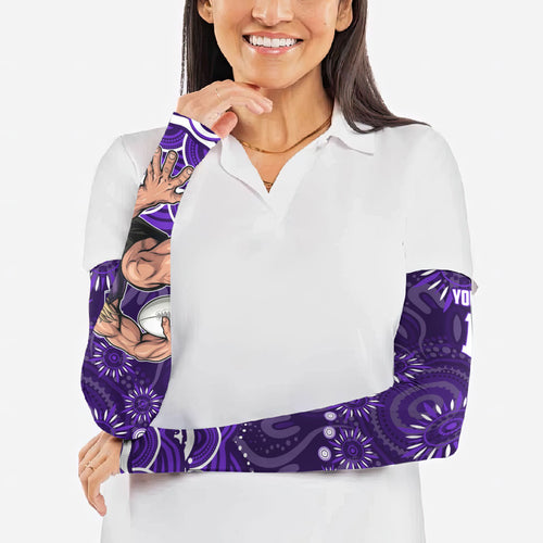 Personalized Fremantle Dockers Rugby Arm Sleeves Aboriginal Dot Art - Dreamtime Football Mascot