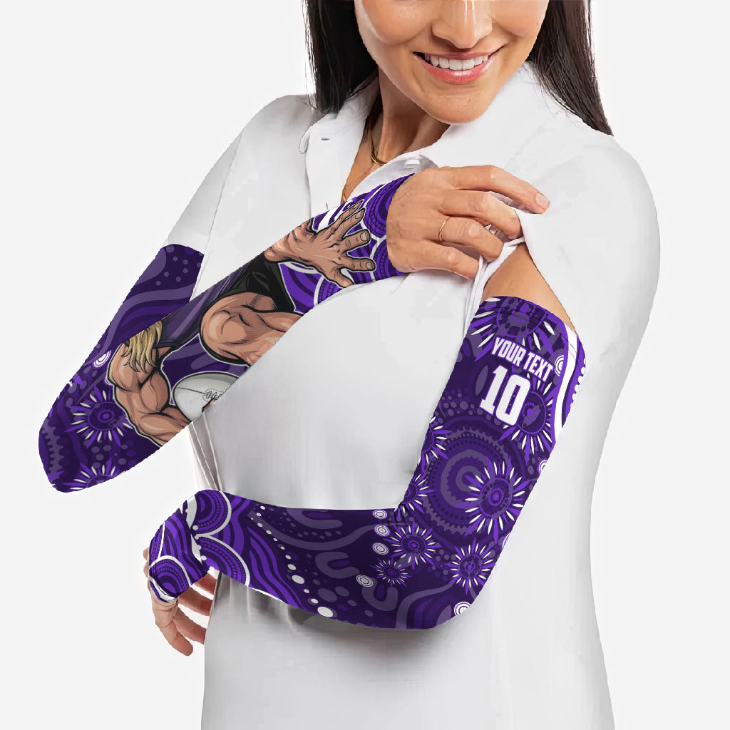 Personalized Fremantle Dockers Rugby Arm Sleeves Aboriginal Dot Art - Dreamtime Football Mascot