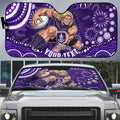 Personalized Fremantle Dockers Rugby Auto Sun Shade Aboriginal Dot Art - Dreamtime Football Mascot