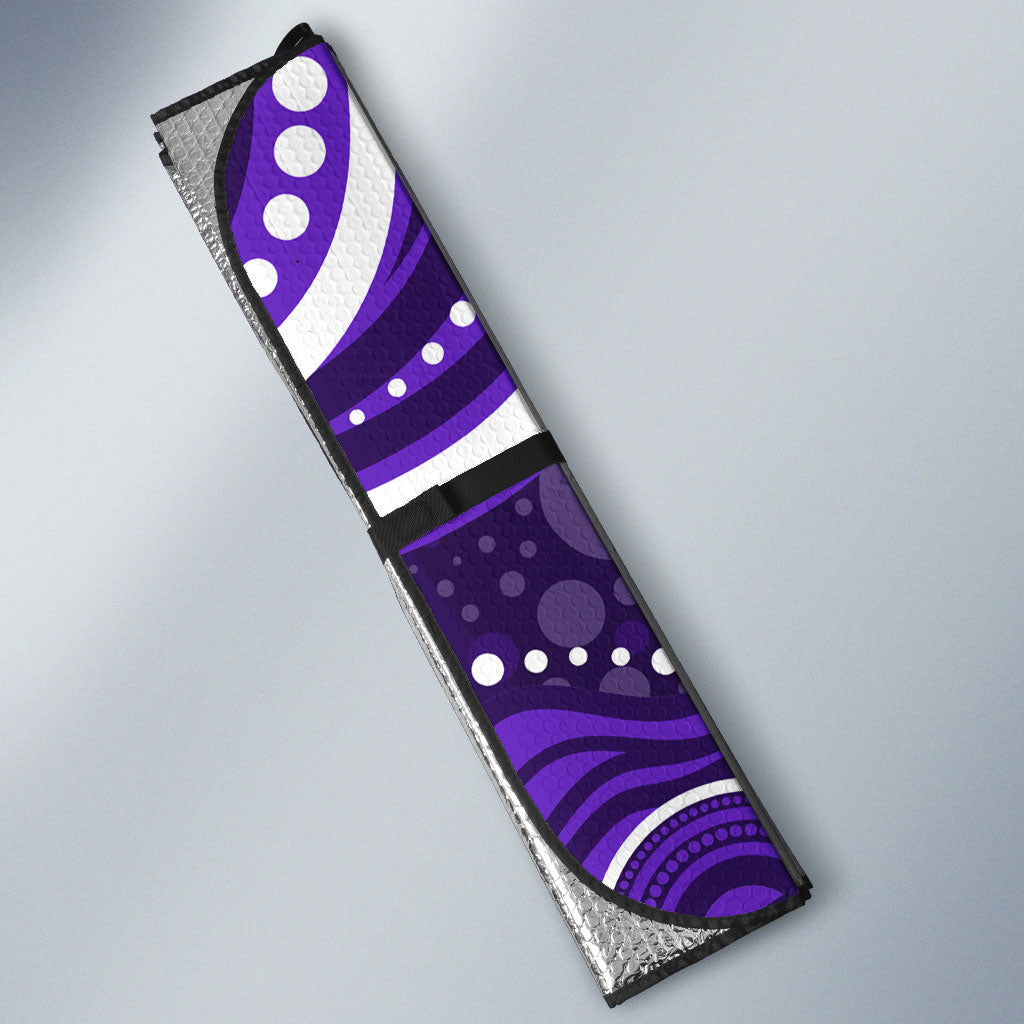 Personalized Fremantle Dockers Rugby Auto Sun Shade Aboriginal Dot Art - Dreamtime Football Mascot