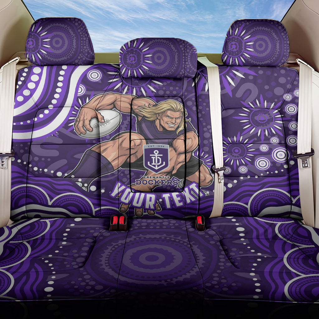 Personalized Fremantle Dockers Rugby Back Car Seat Cover Aboriginal Dot Art - Dreamtime Football Mascot
