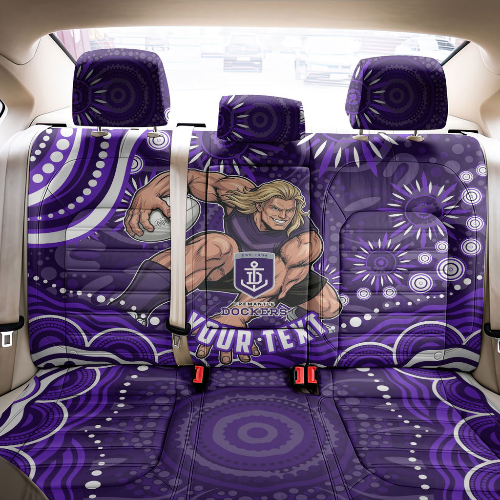 Personalized Fremantle Dockers Rugby Back Car Seat Cover Aboriginal Dot Art - Dreamtime Football Mascot