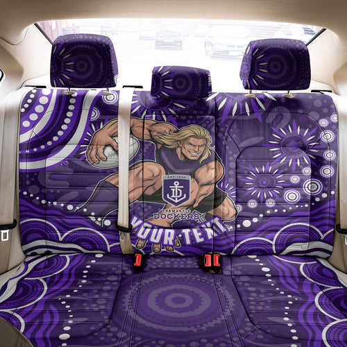 Personalized Fremantle Dockers Rugby Back Car Seat Cover Aboriginal Dot Art - Dreamtime Football Mascot