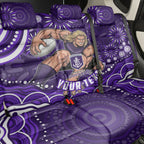 Personalized Fremantle Dockers Rugby Back Car Seat Cover Aboriginal Dot Art - Dreamtime Football Mascot