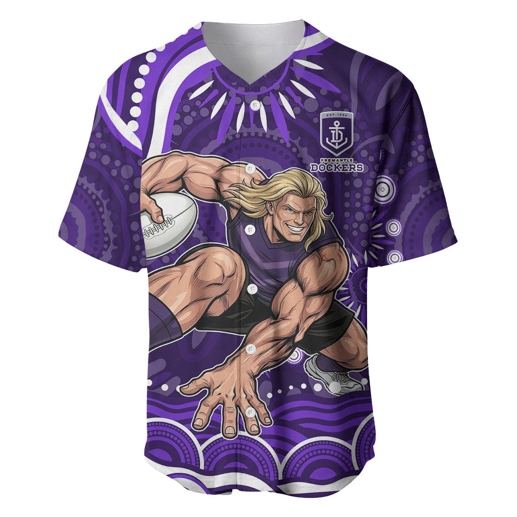 Personalized Fremantle Dockers Rugby Baseball Jersey Aboriginal Dot Art - Dreamtime Football Mascot