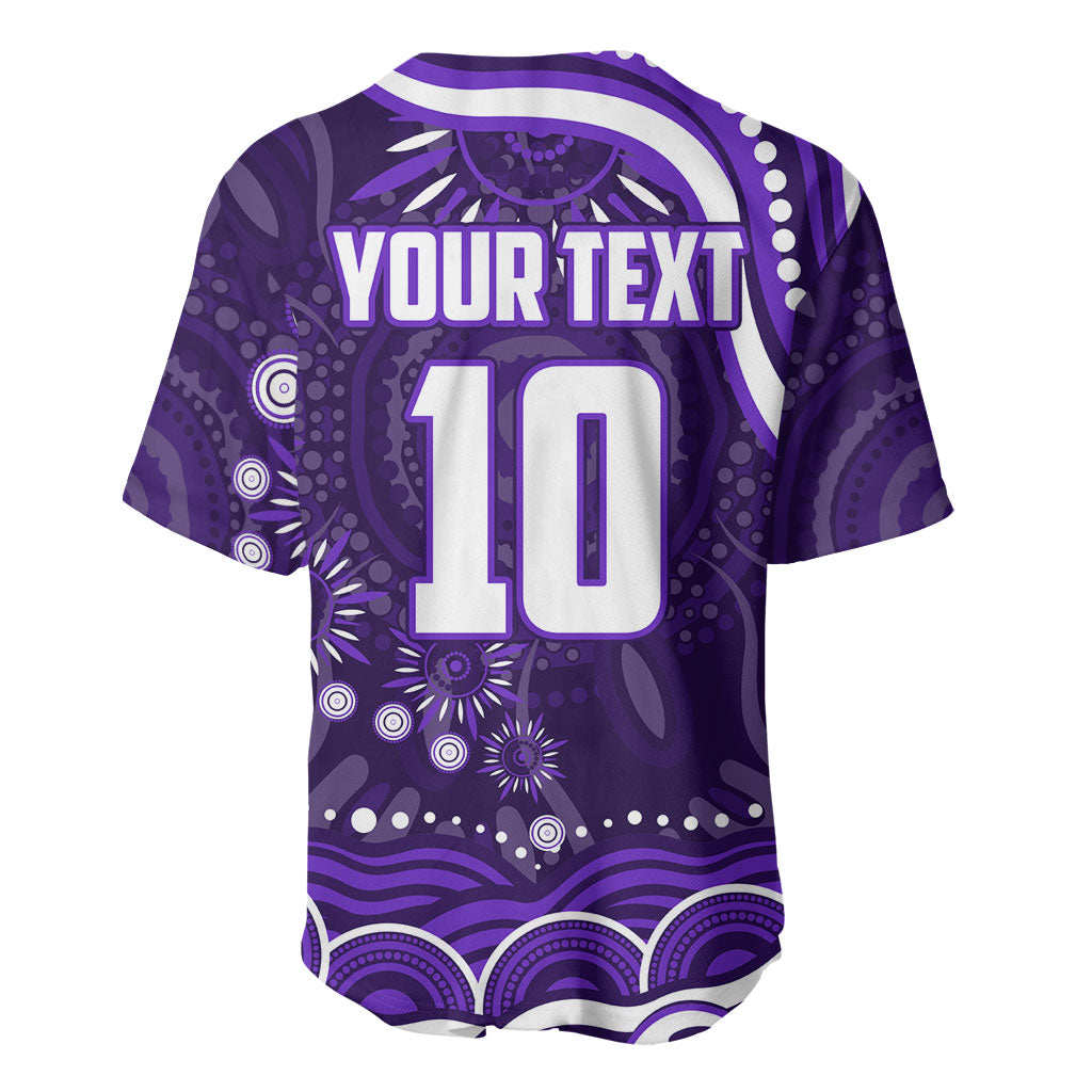 Personalized Fremantle Dockers Rugby Baseball Jersey Aboriginal Dot Art - Dreamtime Football Mascot