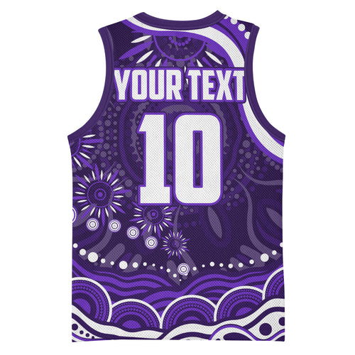 Personalized Fremantle Dockers Rugby Basketball Jersey Aboriginal Dot Art - Dreamtime Football Mascot
