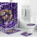 Personalized Fremantle Dockers Rugby Bathroom Set Aboriginal Dot Art - Dreamtime Football Mascot