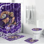 Personalized Fremantle Dockers Rugby Bathroom Set Aboriginal Dot Art - Dreamtime Football Mascot