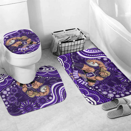 Personalized Fremantle Dockers Rugby Bathroom Set Aboriginal Dot Art - Dreamtime Football Mascot
