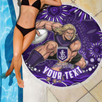 Personalized Fremantle Dockers Rugby Beach Blanket Aboriginal Dot Art - Dreamtime Football Mascot