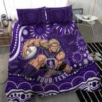 Personalized Fremantle Dockers Rugby Bedding Set Aboriginal Dot Art - Dreamtime Football Mascot