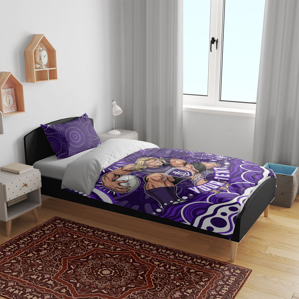 Personalized Fremantle Dockers Rugby Bedding Set Aboriginal Dot Art - Dreamtime Football Mascot