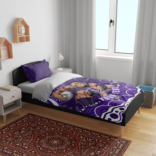 Personalized Fremantle Dockers Rugby Bedding Set Aboriginal Dot Art - Dreamtime Football Mascot