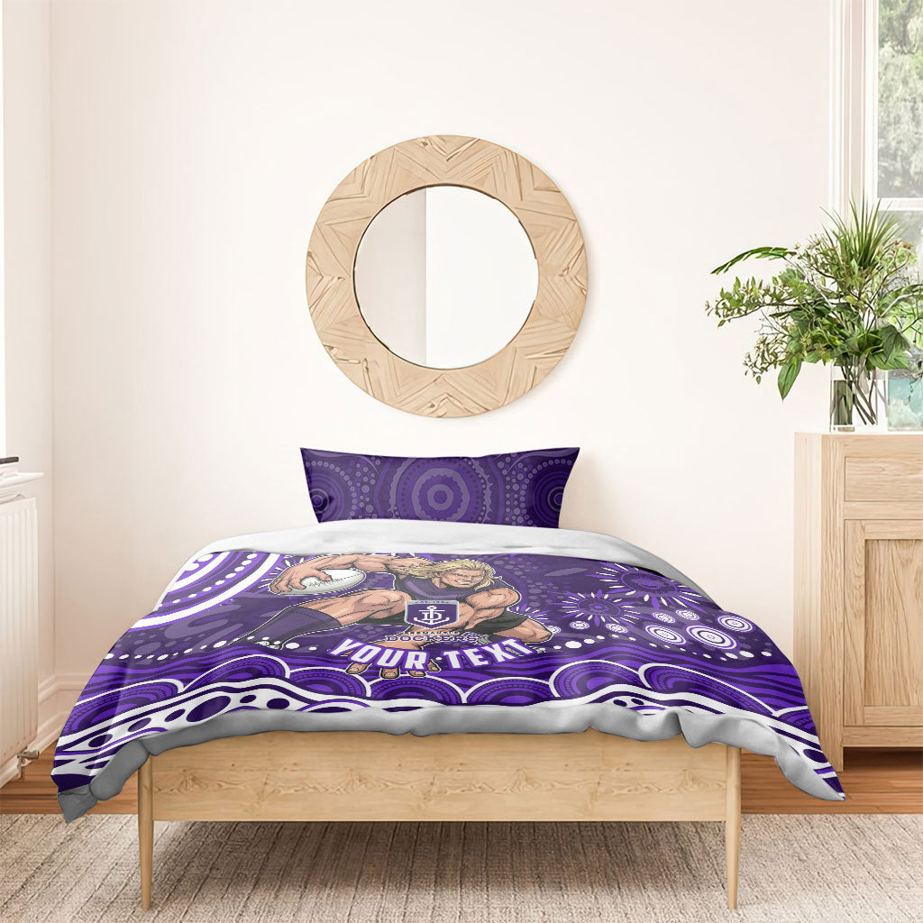 Personalized Fremantle Dockers Rugby Bedding Set Aboriginal Dot Art - Dreamtime Football Mascot