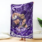Personalized Fremantle Dockers Rugby Blanket Aboriginal Dot Art - Dreamtime Football Mascot