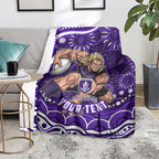 Personalized Fremantle Dockers Rugby Blanket Aboriginal Dot Art - Dreamtime Football Mascot