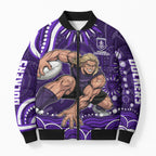 Personalized Fremantle Dockers Rugby Bomber Puffer Jacket Aboriginal Dot Art - Dreamtime Football Mascot