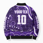 Personalized Fremantle Dockers Rugby Bomber Puffer Jacket Aboriginal Dot Art - Dreamtime Football Mascot