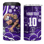 Personalized Fremantle Dockers Rugby 4 in 1 Can Cooler Tumbler Aboriginal Dot Art - Dreamtime Football Mascot