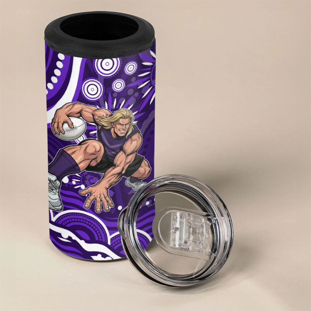 Personalized Fremantle Dockers Rugby 4 in 1 Can Cooler Tumbler Aboriginal Dot Art - Dreamtime Football Mascot