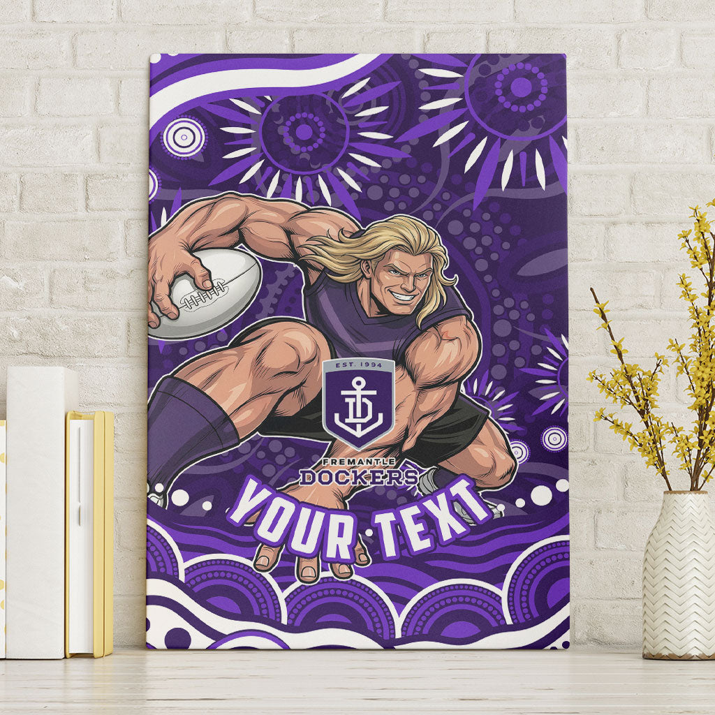 Personalized Fremantle Dockers Rugby Canvas Wall Art Aboriginal Dot Art - Dreamtime Football Mascot