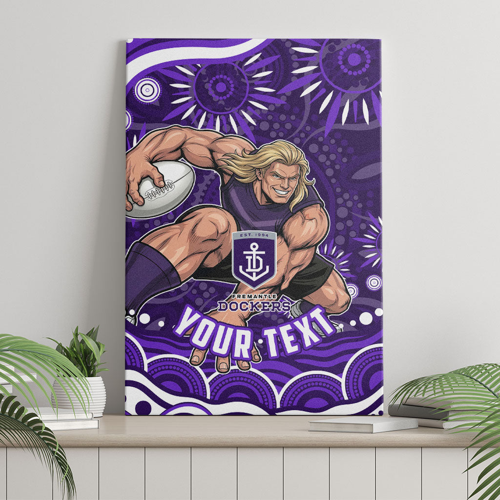 Personalized Fremantle Dockers Rugby Canvas Wall Art Aboriginal Dot Art - Dreamtime Football Mascot