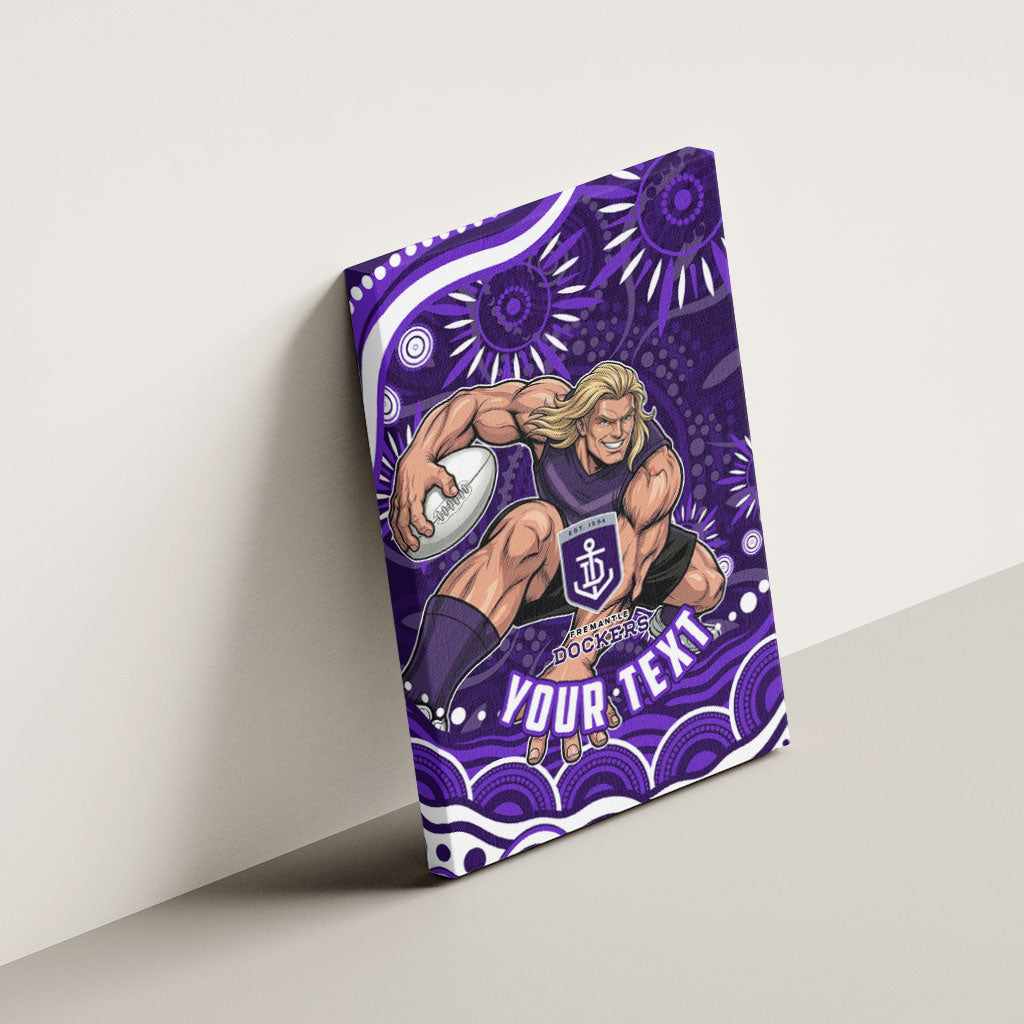 Personalized Fremantle Dockers Rugby Canvas Wall Art Aboriginal Dot Art - Dreamtime Football Mascot
