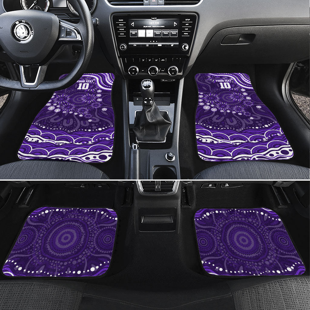 Personalized Fremantle Dockers Rugby Car Mats Aboriginal Dot Art - Dreamtime Football Mascot