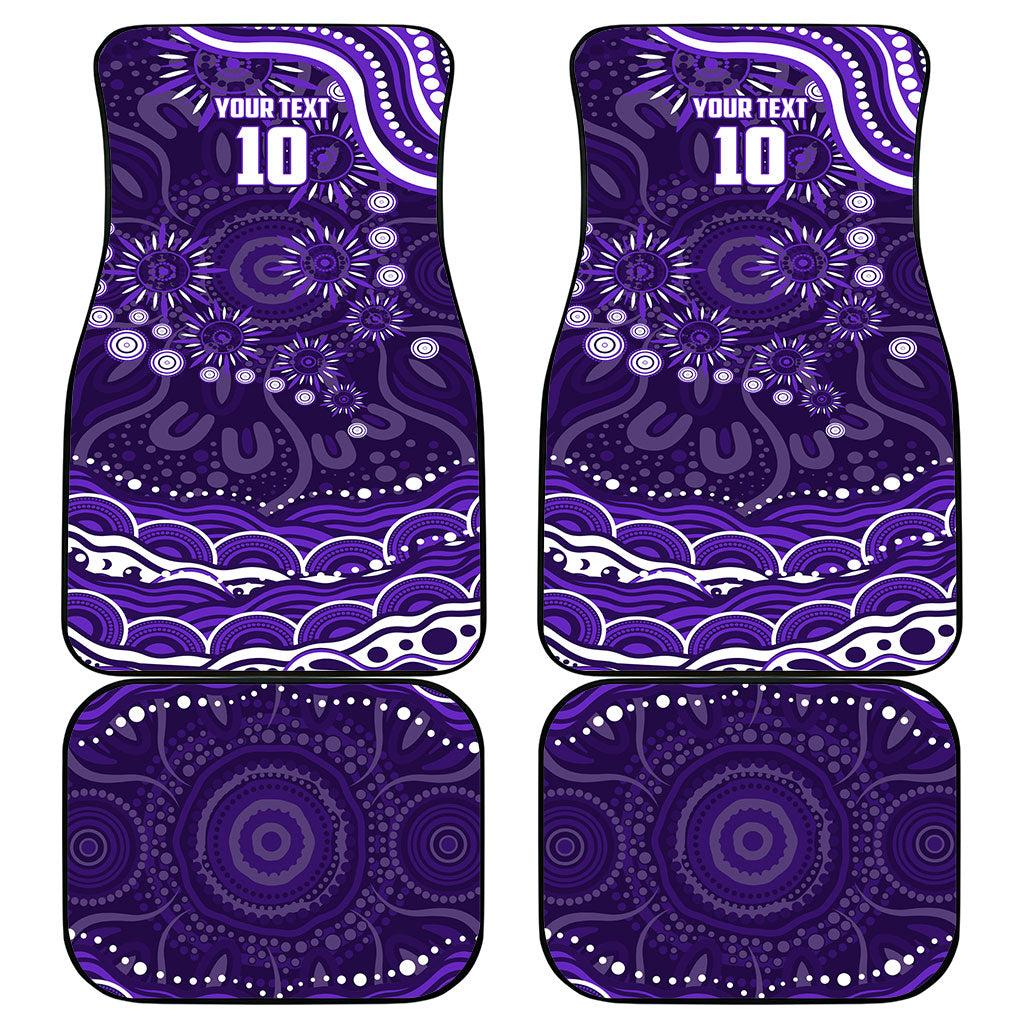 Personalized Fremantle Dockers Rugby Car Mats Aboriginal Dot Art - Dreamtime Football Mascot