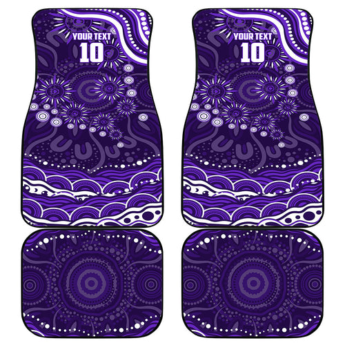 Personalized Fremantle Dockers Rugby Car Mats Aboriginal Dot Art - Dreamtime Football Mascot