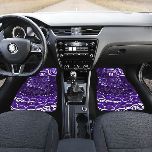 Personalized Fremantle Dockers Rugby Car Mats Aboriginal Dot Art - Dreamtime Football Mascot