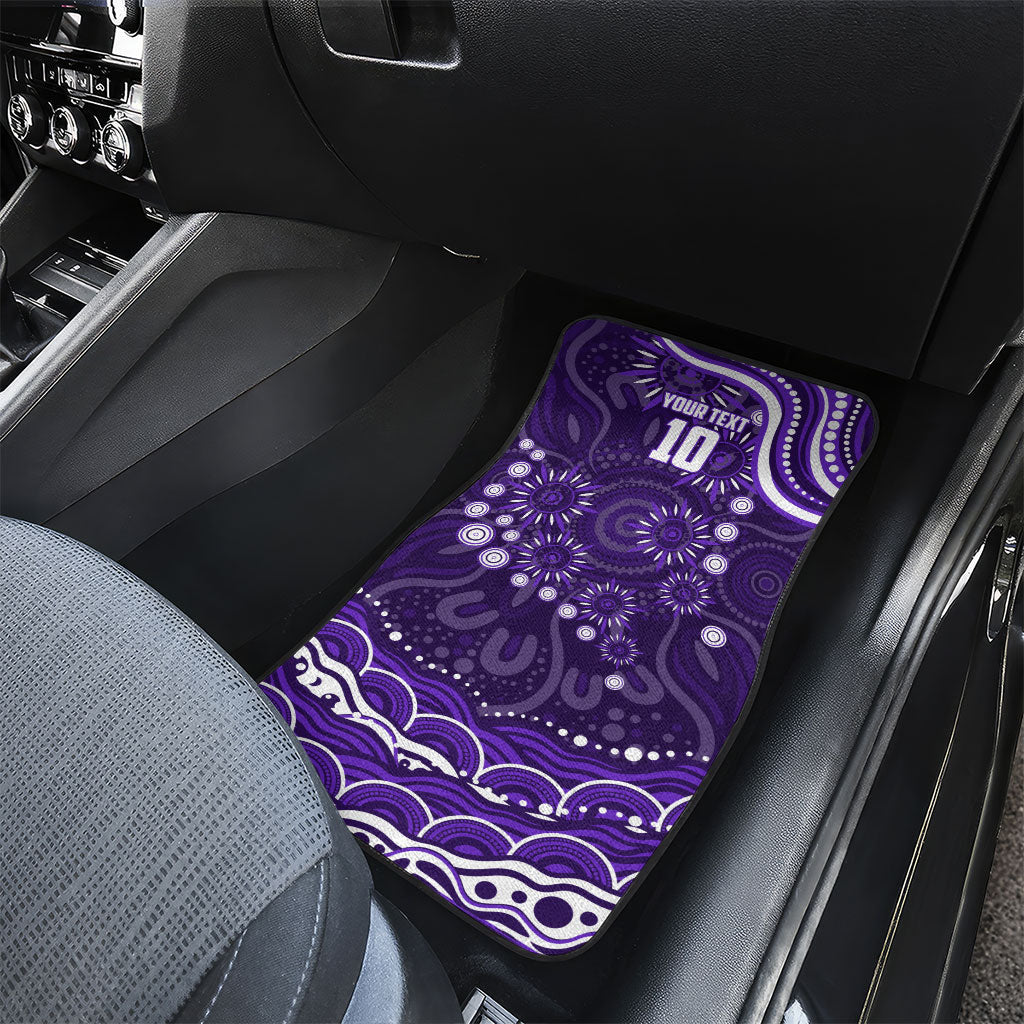 Personalized Fremantle Dockers Rugby Car Mats Aboriginal Dot Art - Dreamtime Football Mascot